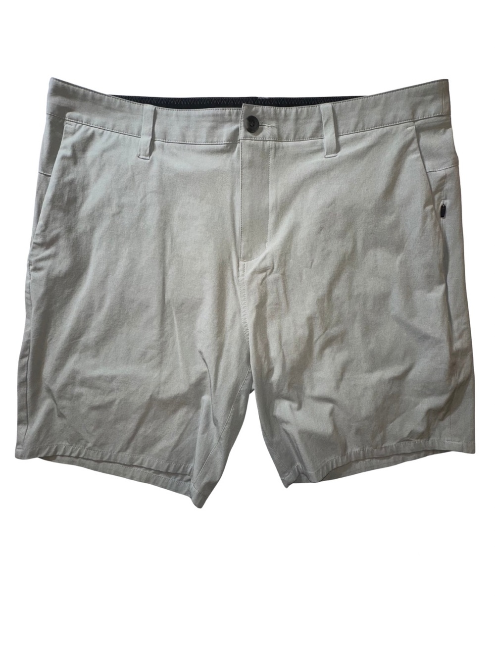 Vuori Aim Shorts Men’s 36 Light Gray Stretch Performance Golf Chino 9” Inseam